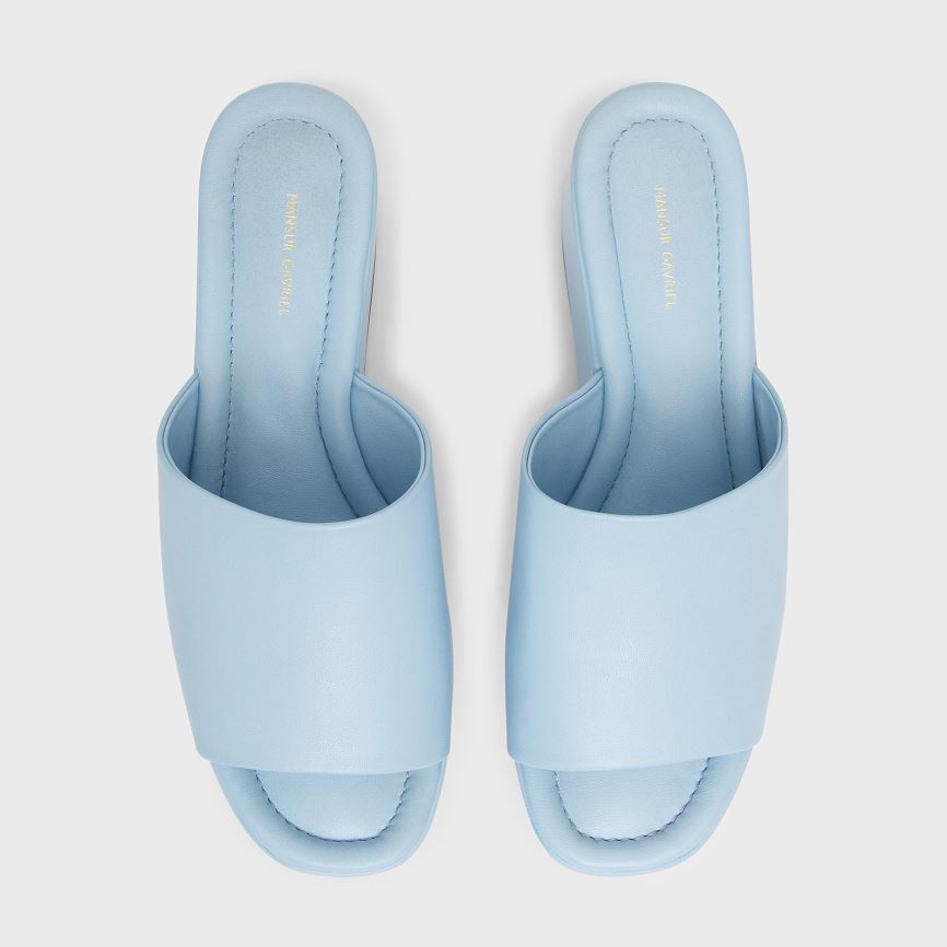 Women's Mansur Gavriel Platform Mules Light Blue | AU 5981XT